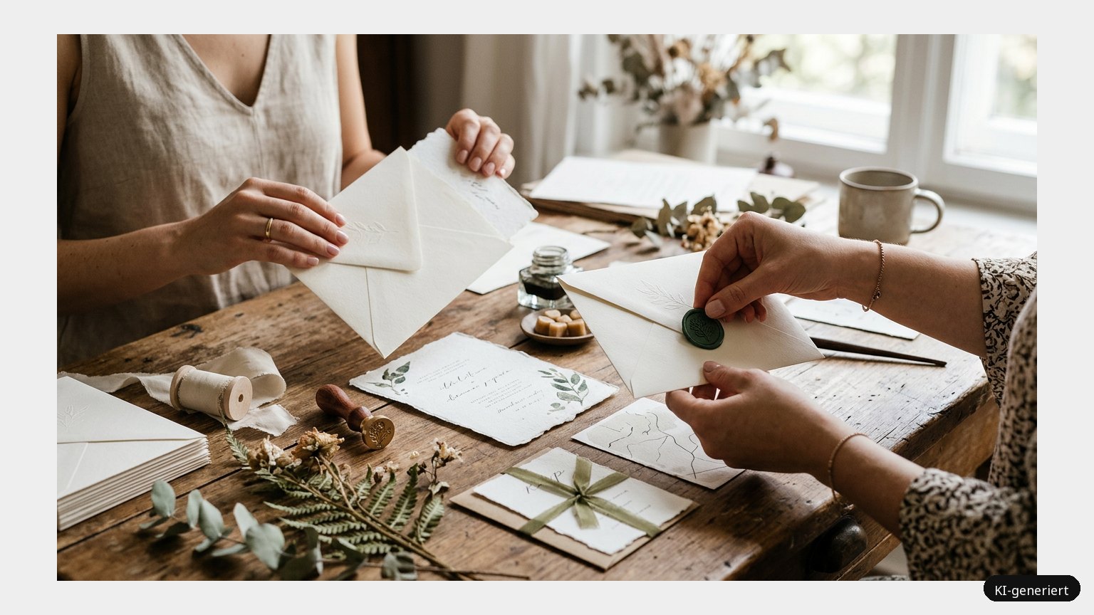 5 Trends für deine Hochzeitseinladung (KI-generiertes Symbolbild)