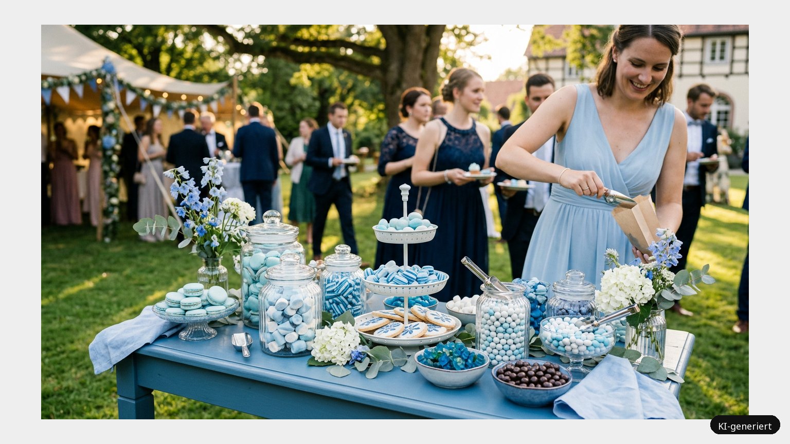 Candy Bar blau. Die besten Ideen! (KI-generiertes Symbolbild)