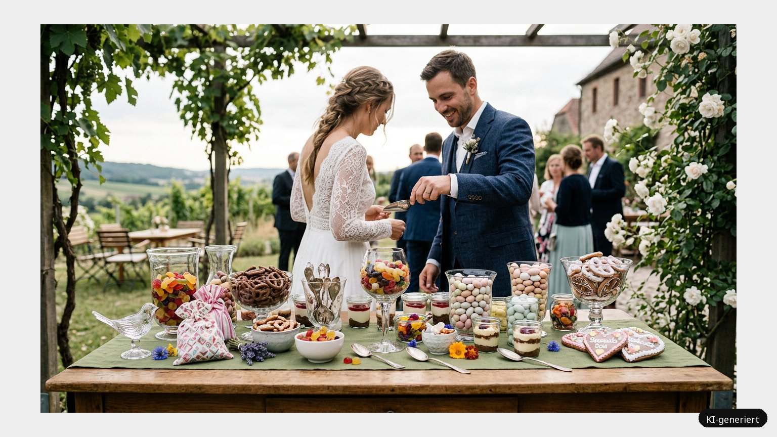 Candy Bar zur Hochzeit (KI-generiertes Symbolbild)
