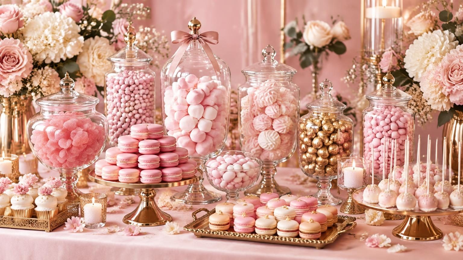 KI-generiert: Candy Bar in Rosa