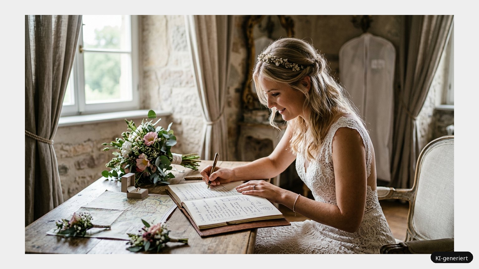 Checkliste für die Hochzeit (KI-generiertes Symbolbild)