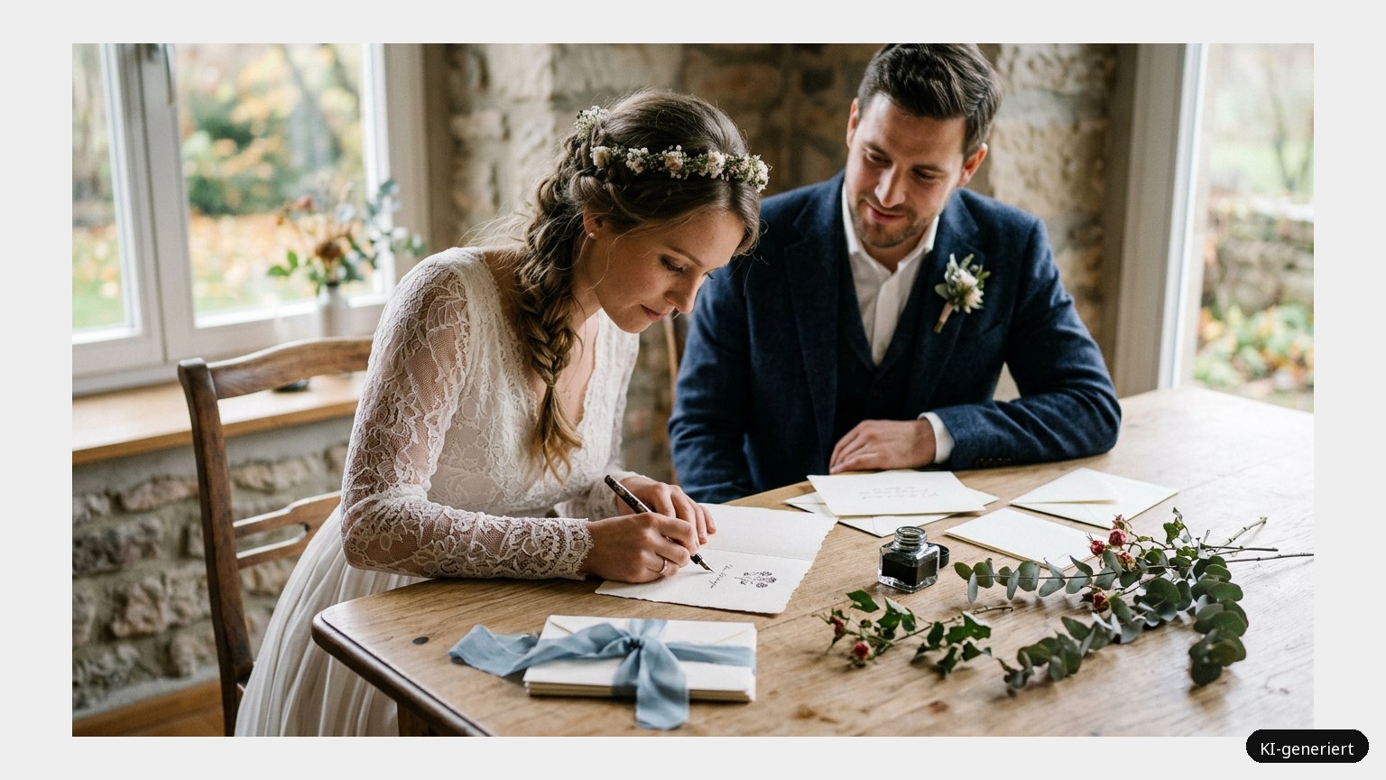 Danksagung Hochzeit – Danksagungstexte. Inspiration (KI-generiertes Symbolbild)