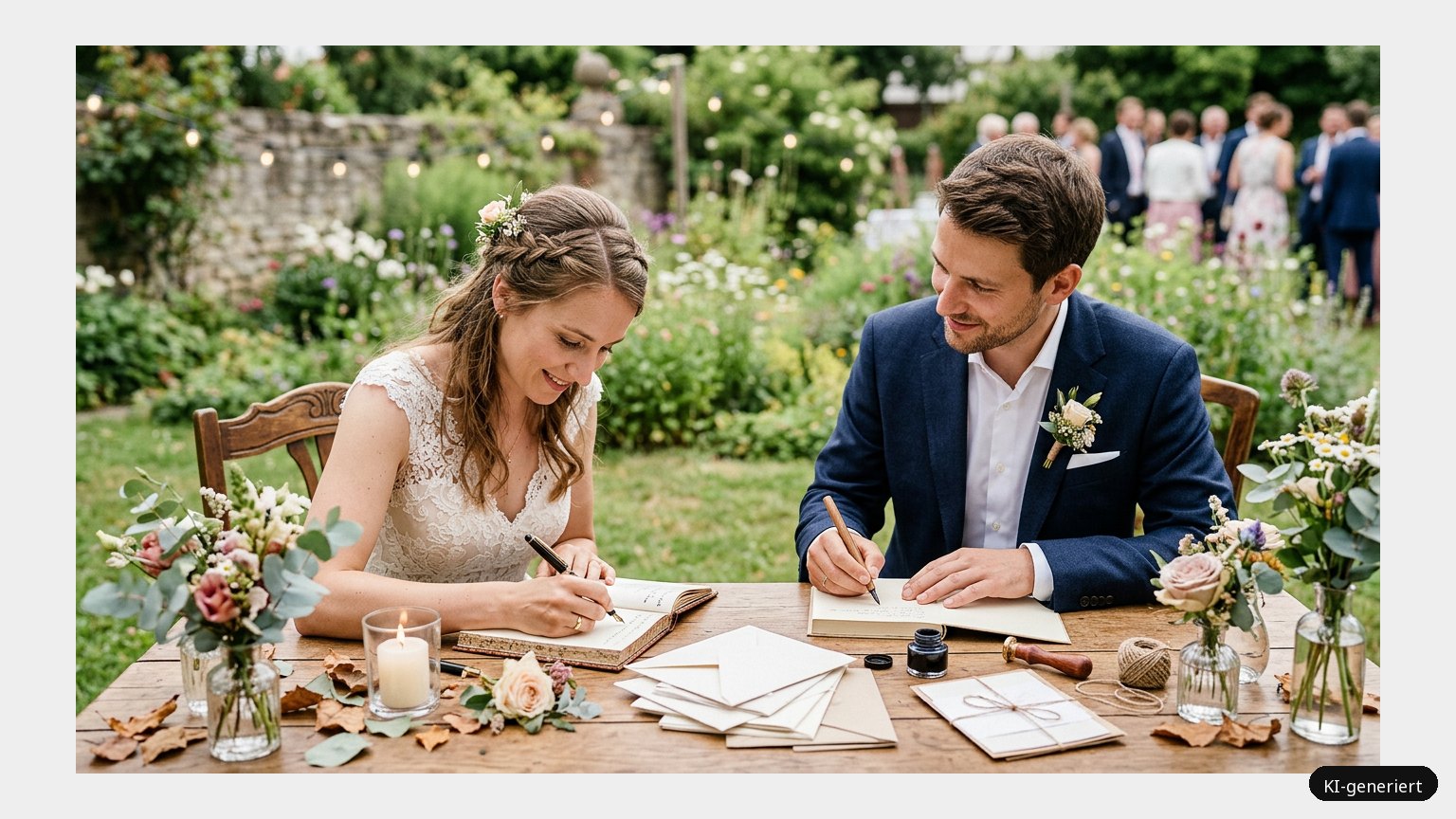 Danksagungstexte für die Hochzeit – schöne Ideen (KI-generiertes Symbolbild)