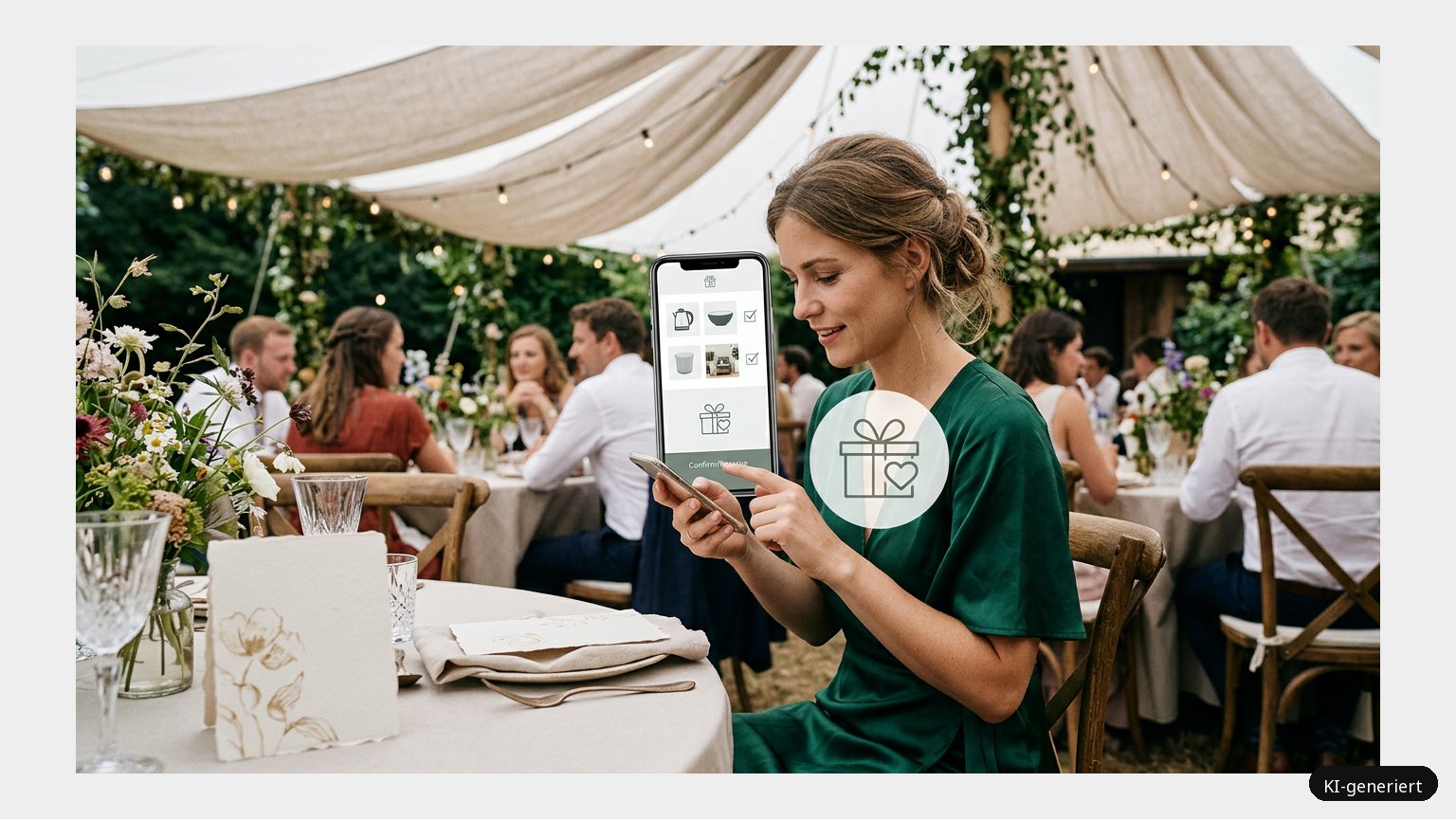 Eine digitale Hochzeitswunschliste sorgt für große Erleichterung (KI-generiertes Symbolbild)
