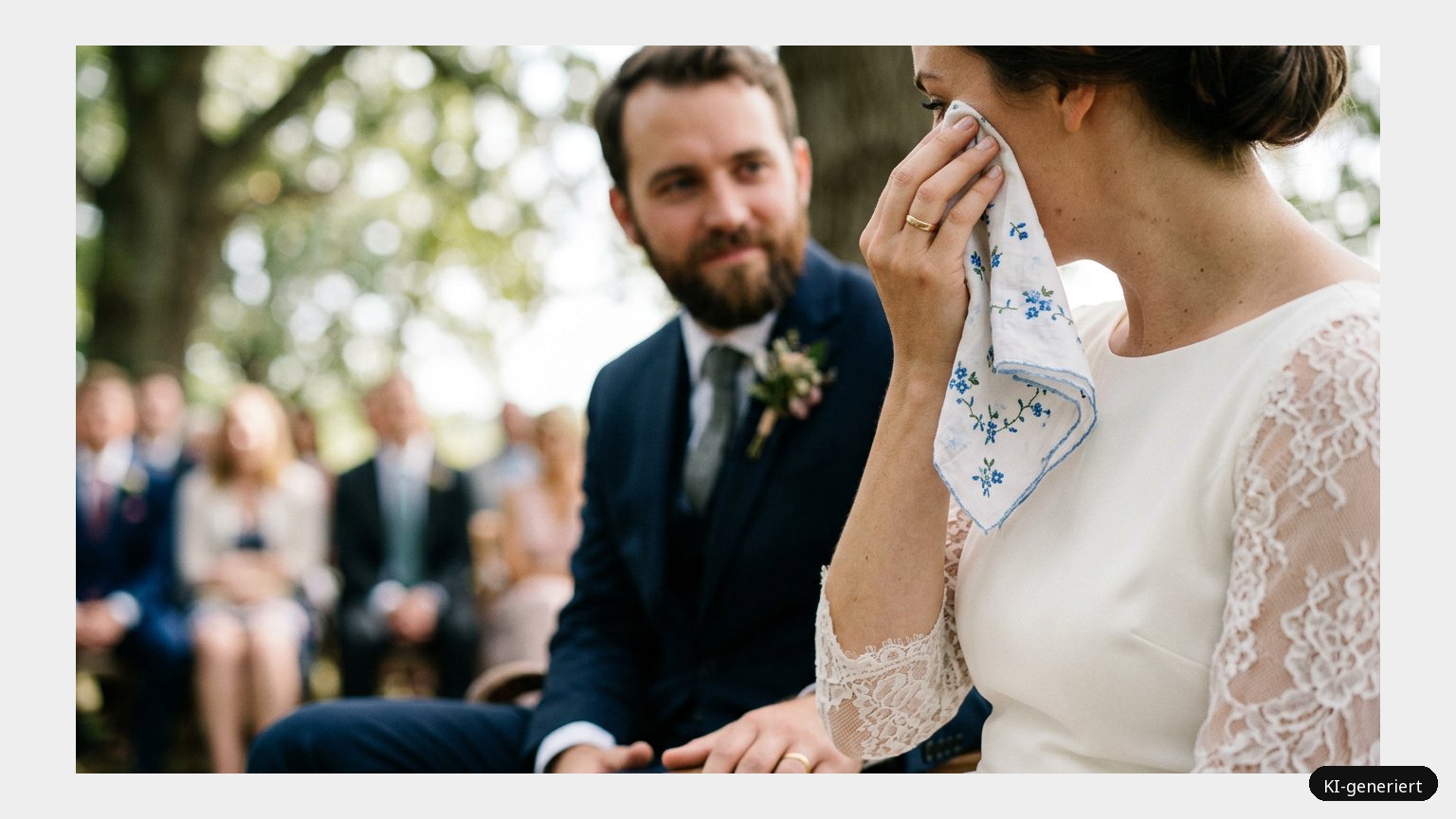 Freudentränen bei der Hochzeit. Heul Doch! (KI-generiertes Symbolbild)