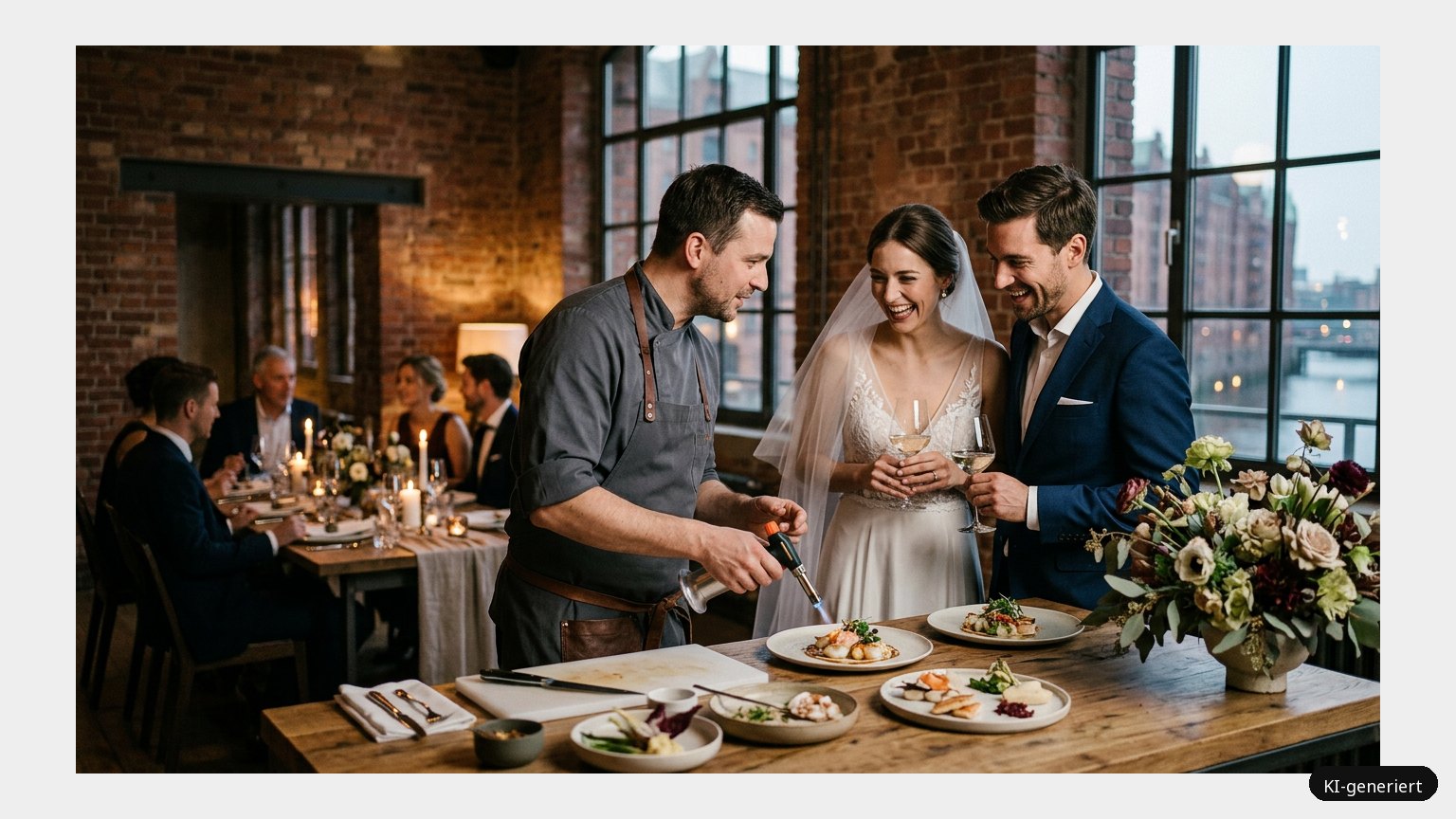 Gourmet-Erlebnisse in der Hansestadt: Exklusives Catering in Hamburg (KI-generiertes Symbolbild)