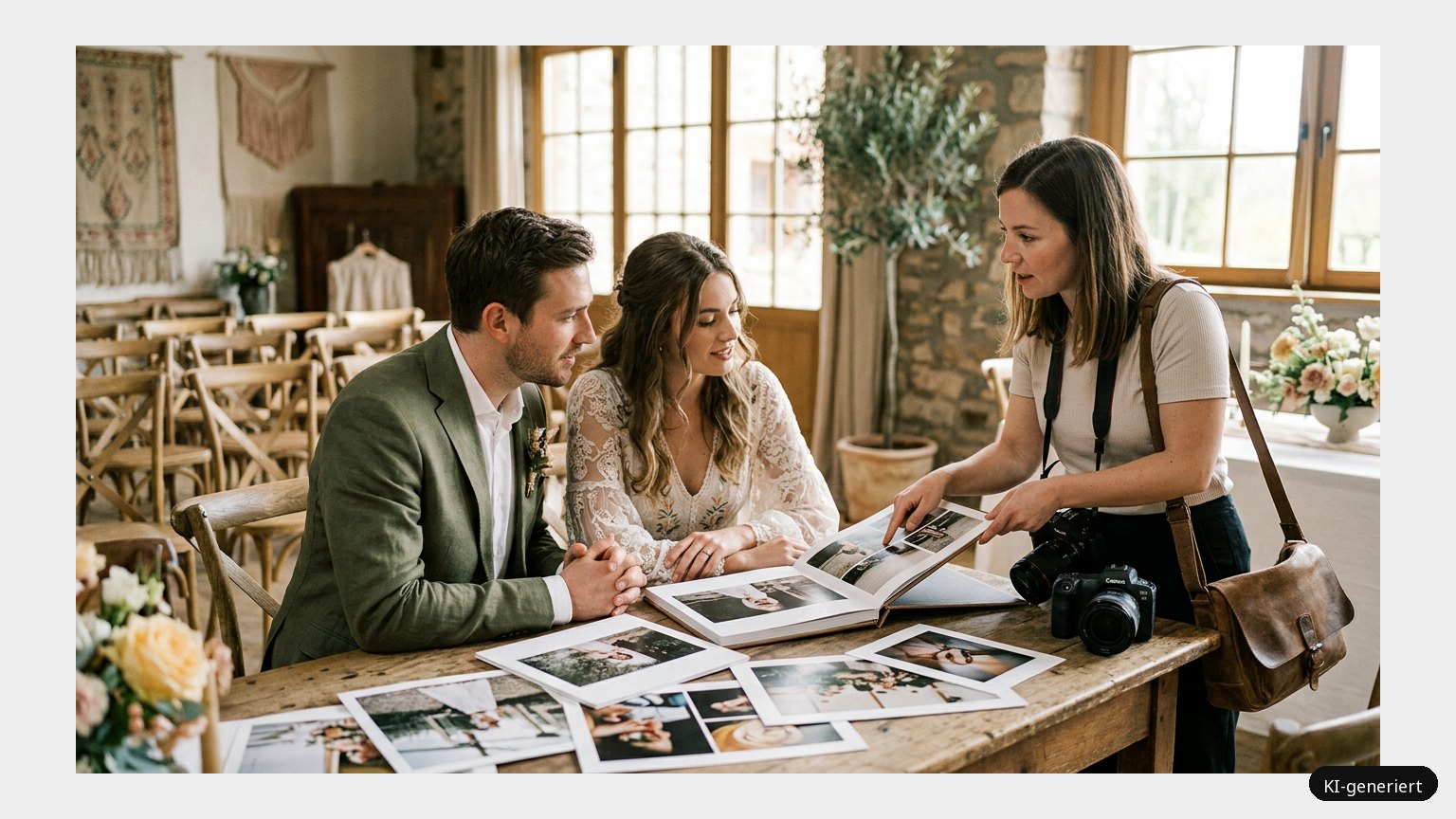 Hochzeitsfotograf auswählen – worauf ist hierbei zu achten? (KI-generiertes Symbolbild)