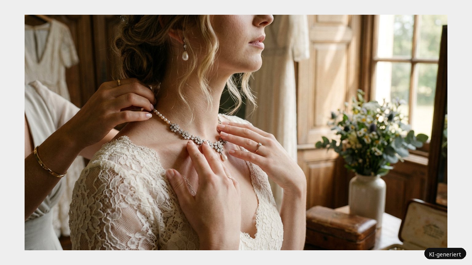 Hochzeitsschmuck für einen unvergesslichen Tag (KI-generiertes Symbolbild)