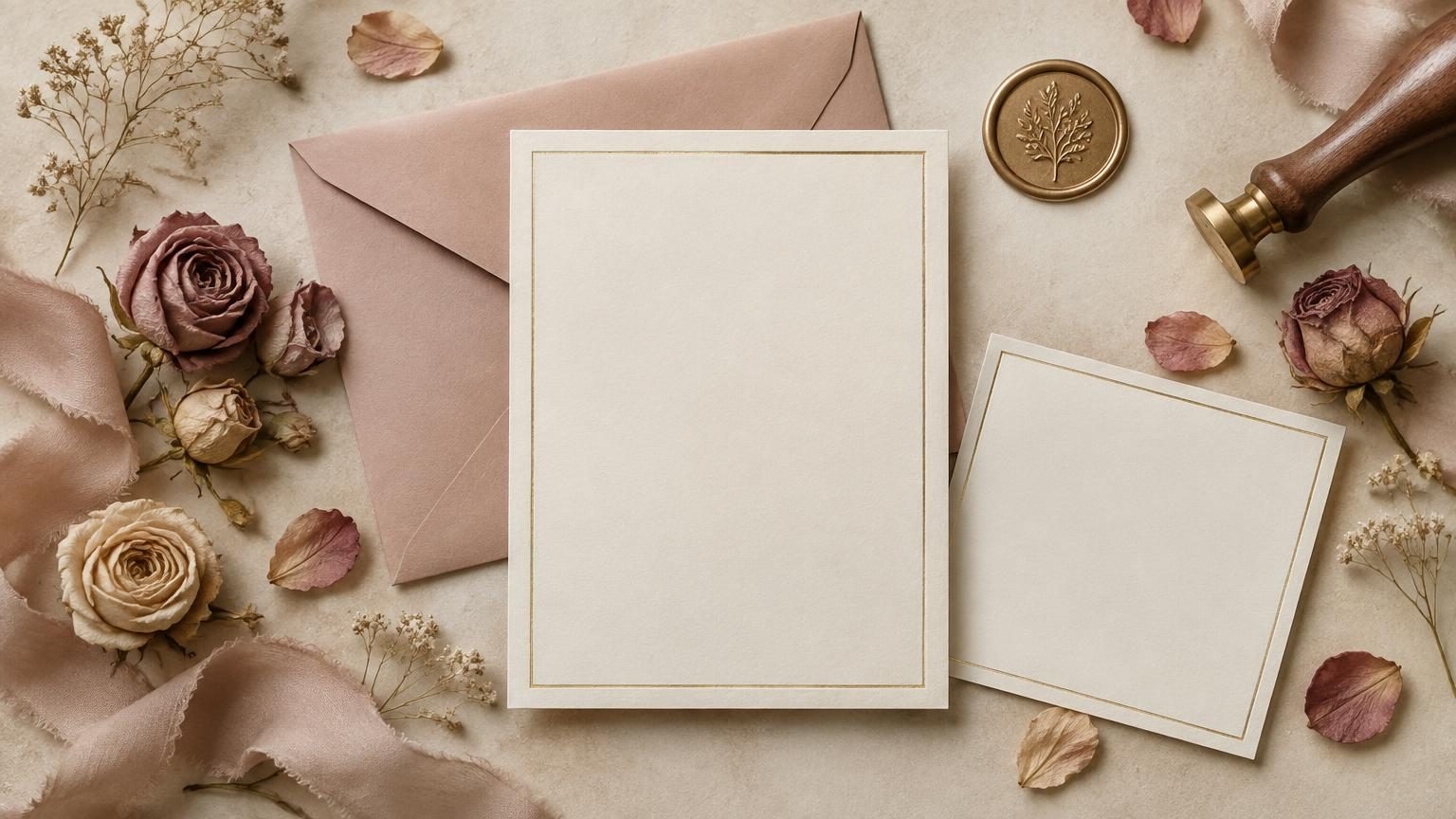 KI-generiert: Hochzeitspapeterie