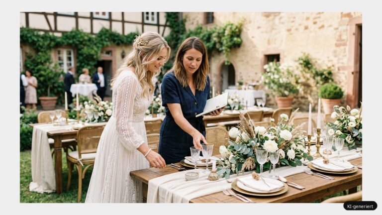 Perfekte Hochzeitsdekoration: Design-Tipps und Trends für die Traumhochzeit (KI-generiertes Symbolbild)