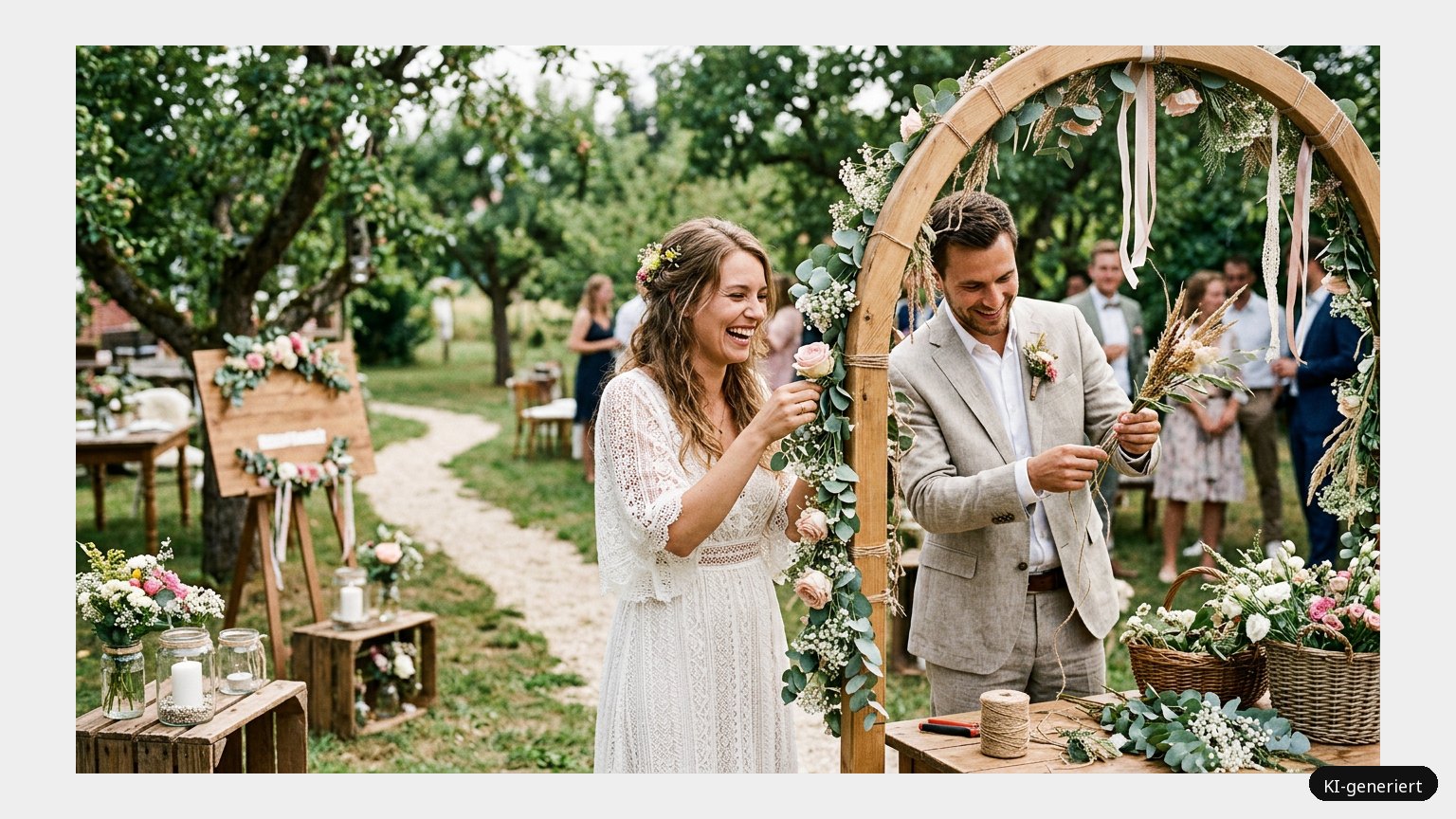 DIY Hochzeit – Dinge, die ihr für eure Hochzeit selbst machen könnt! (KI-generiertes Symbolbild)