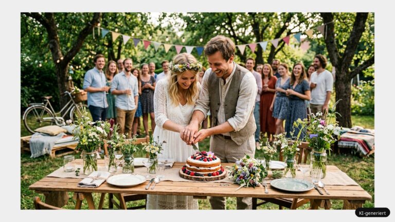 Traumhochzeit mit einem kleinen Budget – so gelingt es! (KI-generiertes Symbolbild)