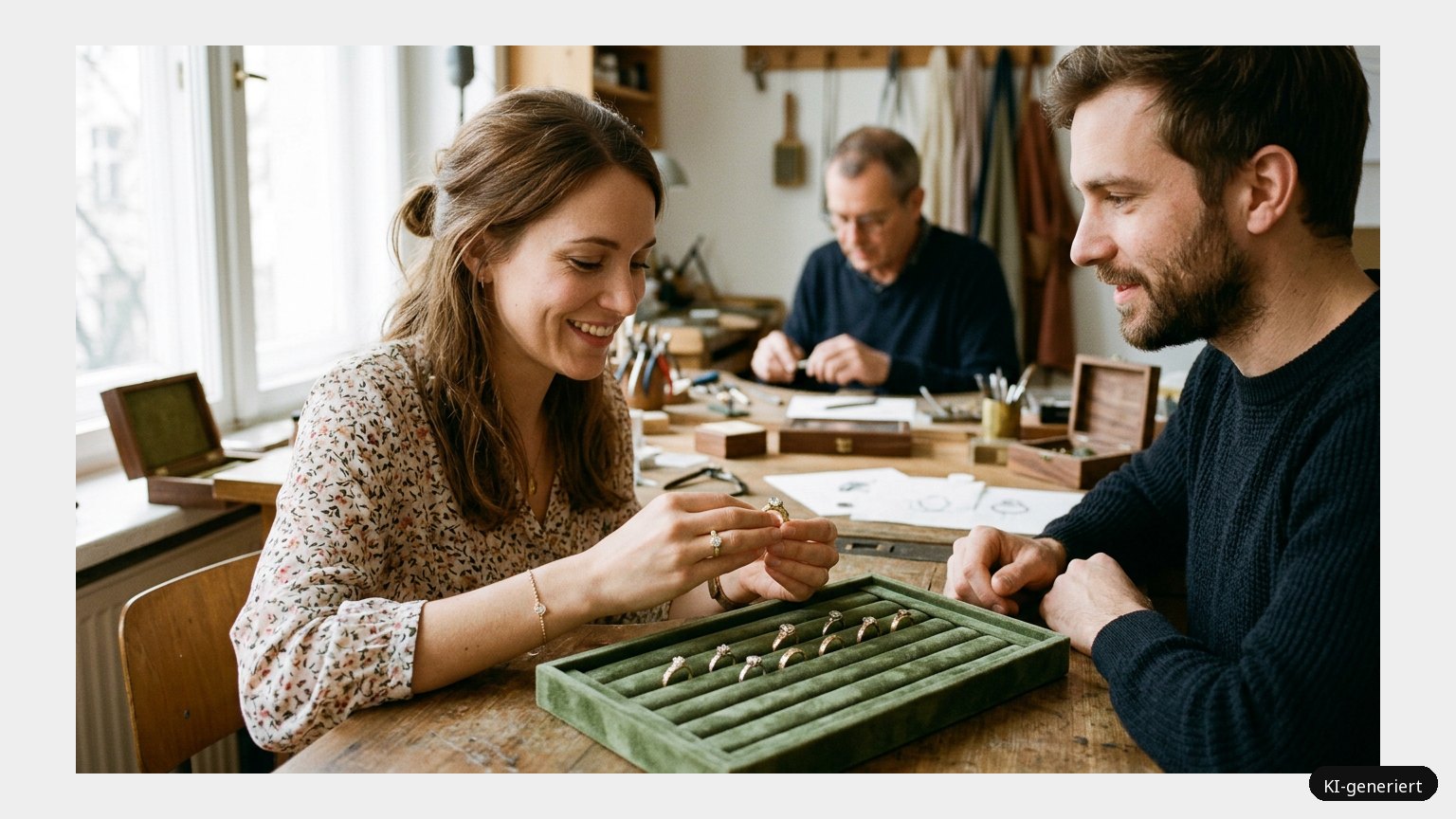 Welcher Verlobungsring passt zu dir? Ein Leitfaden zur Auswahl des perfekten Rings (KI-generiertes Symbolbild)